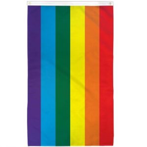 A classic rainbow flag.