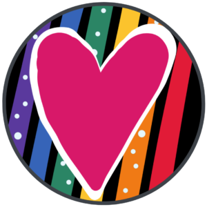 Rainbow Heart Button (1.25")